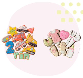 お誕生日おめでとうと描かれたクッキー