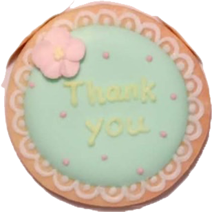 名前入りの桃のクッキー